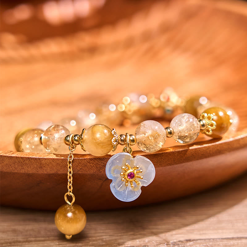 8mm Citrine Tiger Eye Generosity Bracelet