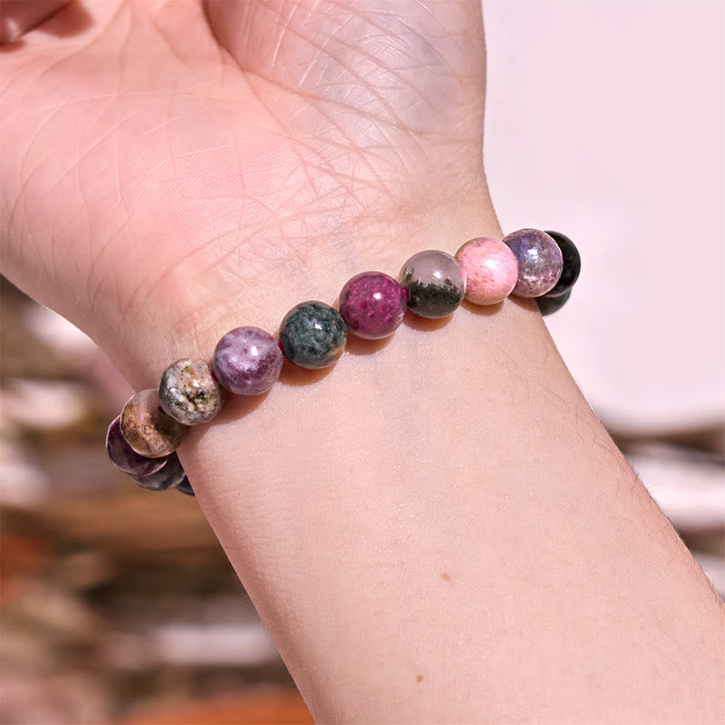 8mm Rainbow Tourmaline Healing Bracelet