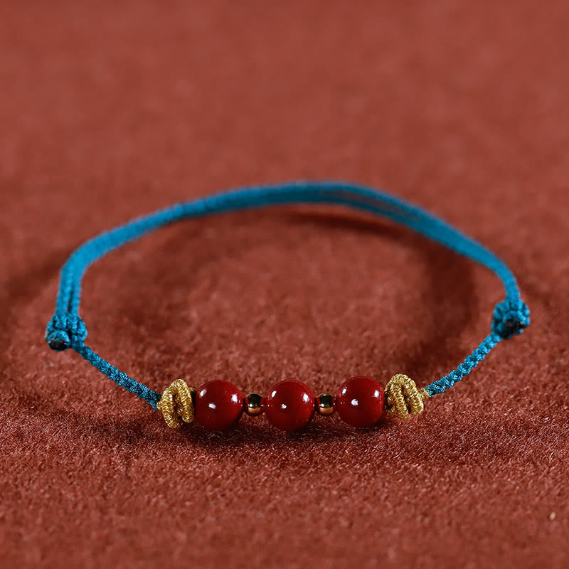 Bracelet apaisant en cinabre coloré pour la clarté mentale et l'équilibre