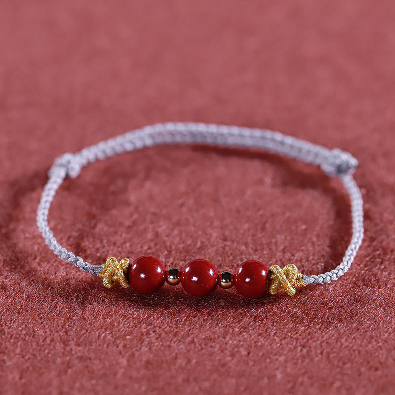 Bracelet apaisant en cinabre coloré pour la clarté mentale et l'équilibre