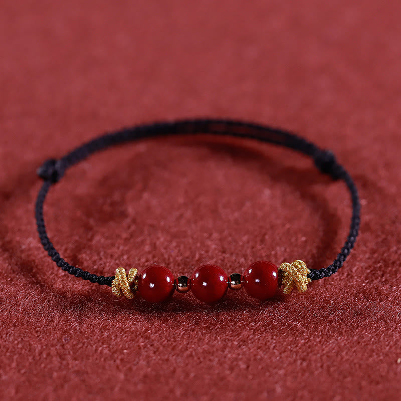 Bracelet apaisant en cinabre coloré pour la clarté mentale et l'équilibre