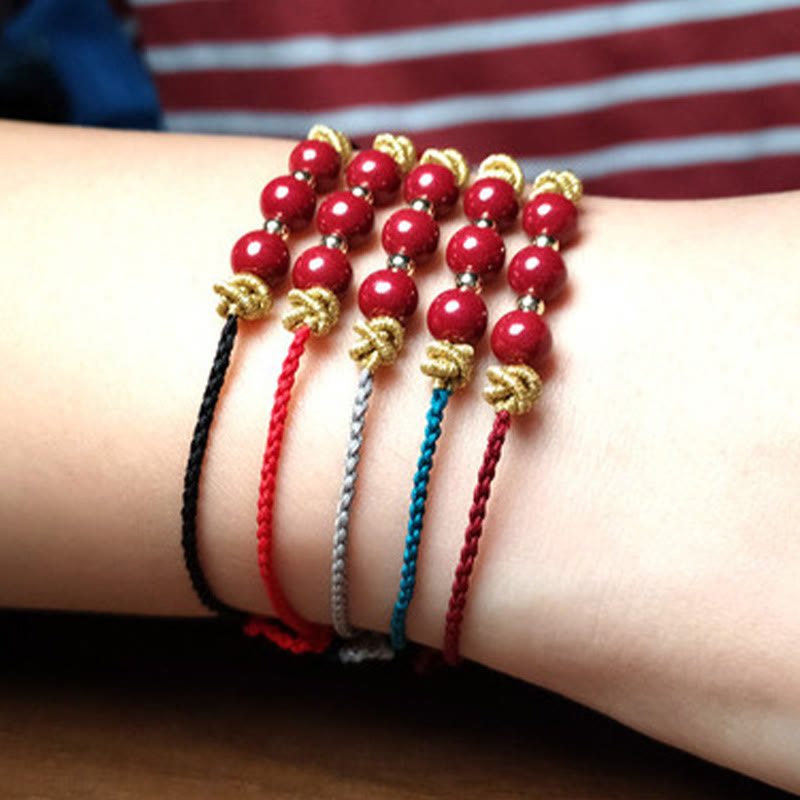 Bracelet apaisant en cinabre coloré pour la clarté mentale et l'équilibre