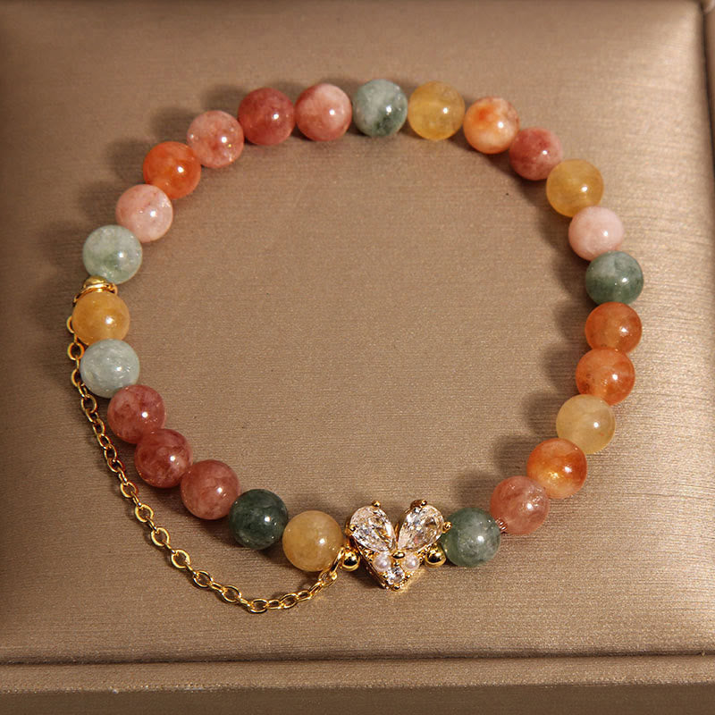 Citrine Green Crystal Prosperity Bracelet 14-16cm Wrist