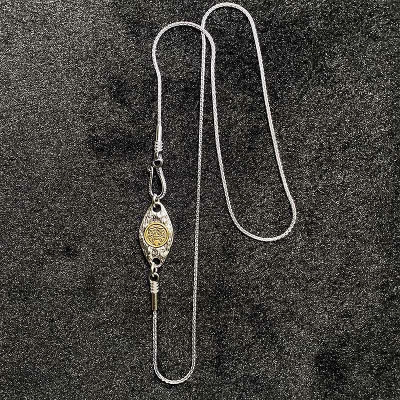 925 Sterling Silver Tibetan Garuda Bird Dragon Snake Wisdom Necklace