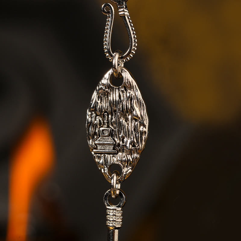 Yellow Jambhala Sterling Silver Spiritual Necklace Pendant