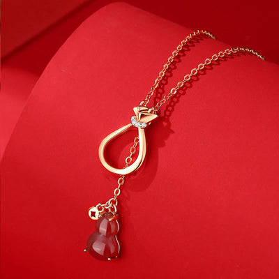 Collier en calcédoine et agate rouge | Confiance et chance