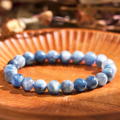 Bracelet de guérison spirituelle en cyanite de 8 mm pour une connexion calme