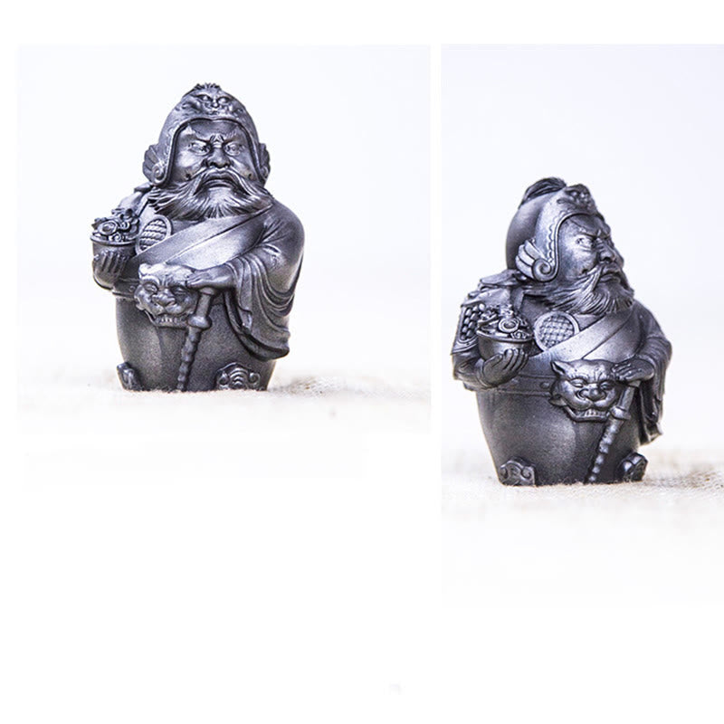 Rust Version Literary God of Wealth Iron Powder Statue
