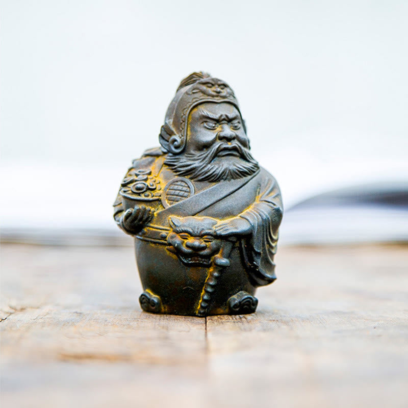 Rust Version Literary God of Wealth Iron Powder Statue