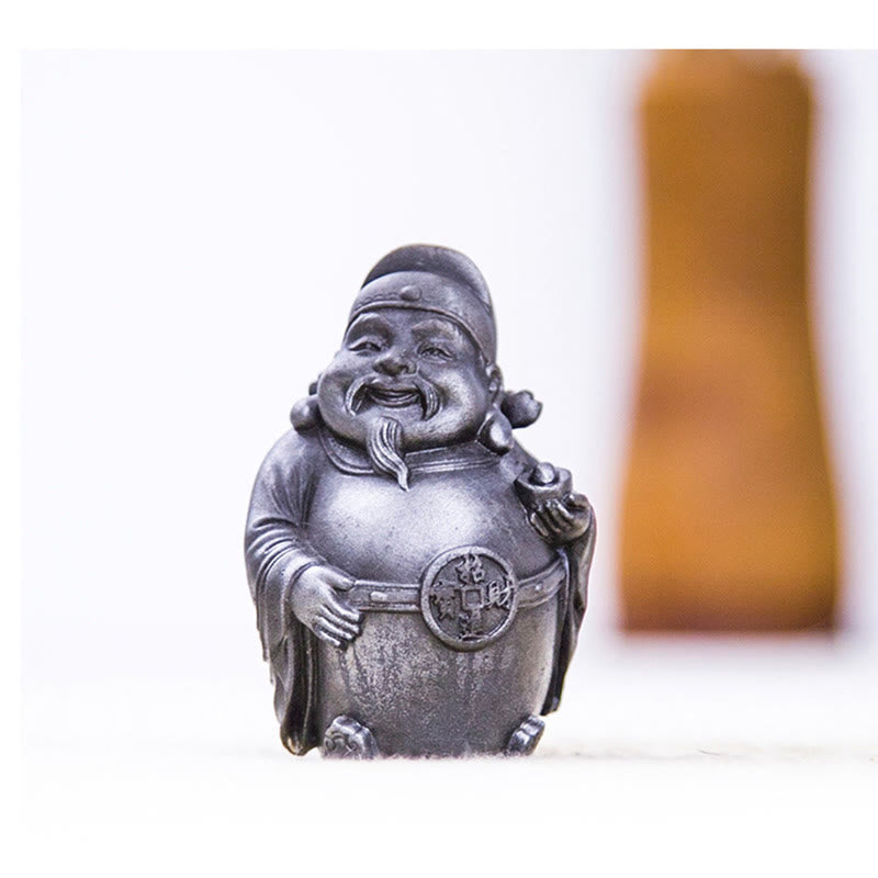 Rust Version Literary God of Wealth Iron Powder Statue