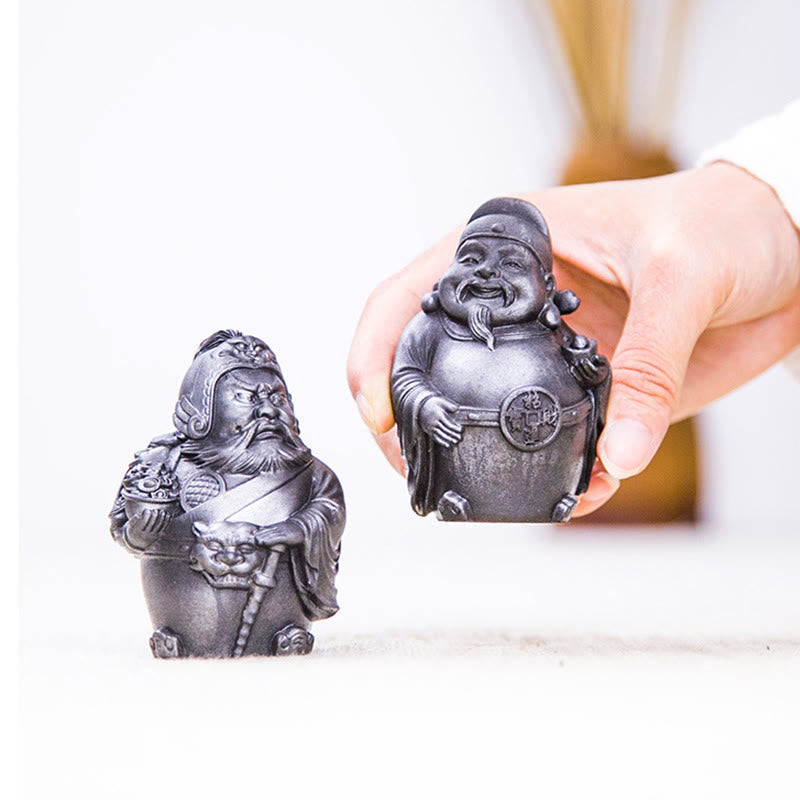 Rust Version Literary God of Wealth Iron Powder Statue