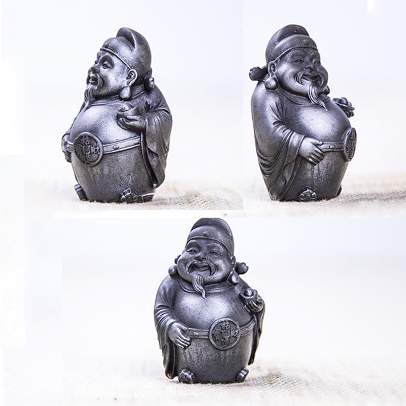 Rust Version Literary God of Wealth Iron Powder Statue