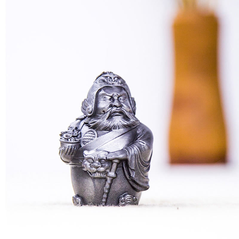 Rust Version Literary God of Wealth Iron Powder Statue