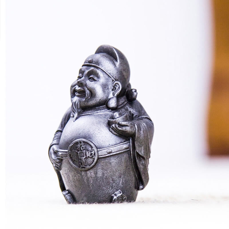 Rust Version Literary God of Wealth Iron Powder Statue