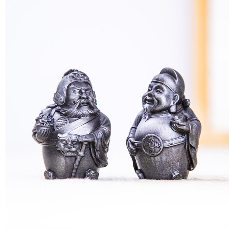 Rust Version Literary God of Wealth Iron Powder Statue