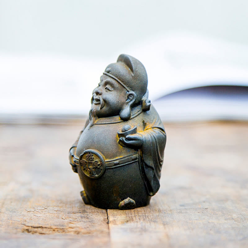 Rust Version Literary God of Wealth Iron Powder Statue