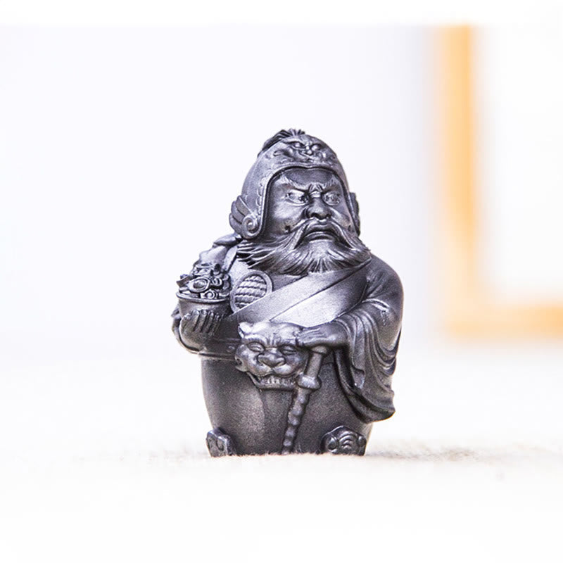 Rust Version Literary God of Wealth Iron Powder Statue