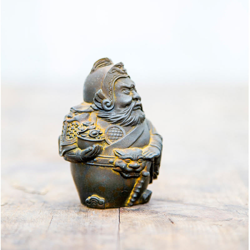 Rust Version Literary God of Wealth Iron Powder Statue