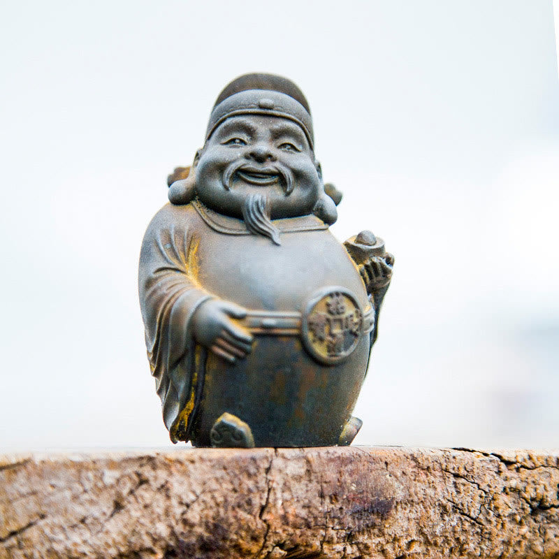 Rust Version Literary God of Wealth Iron Powder Statue