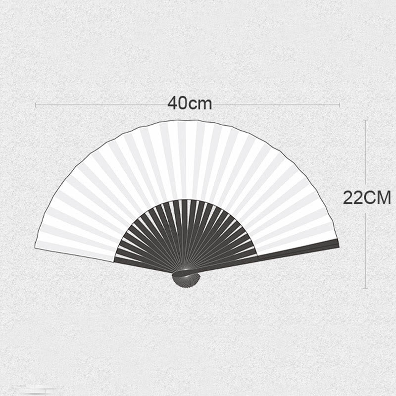 Chinese Folding Fan Retro Leaves Flower Silk Bamboo Handheld