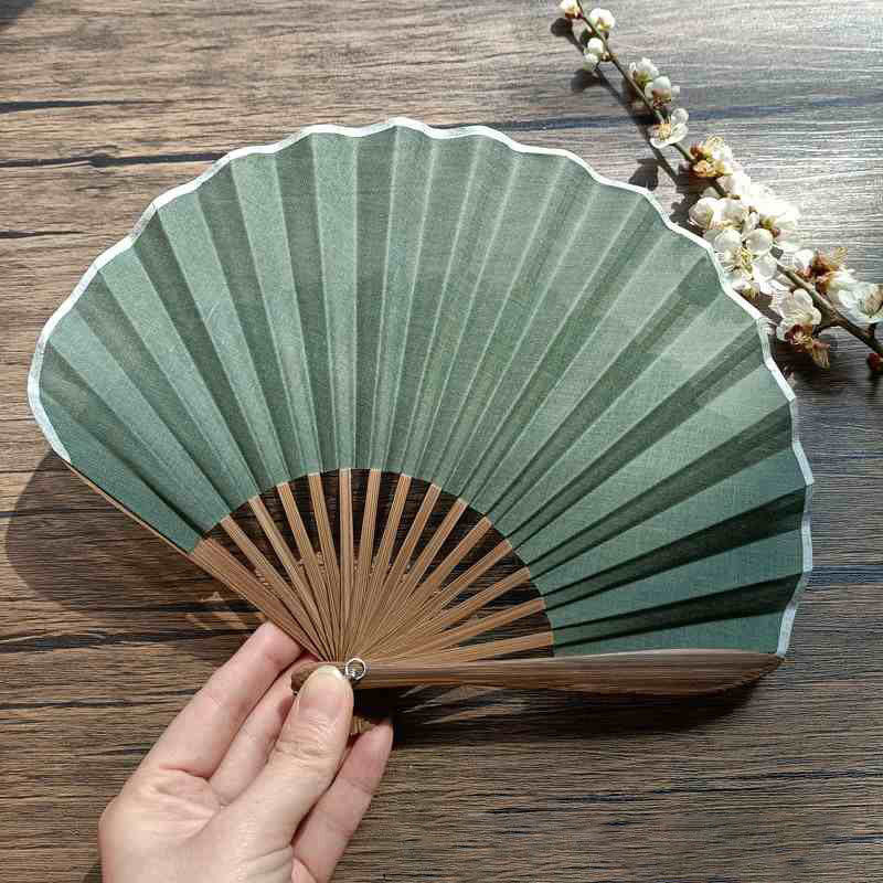 22cm Bamboo Folding Fan | Solid Color Handheld Fan
