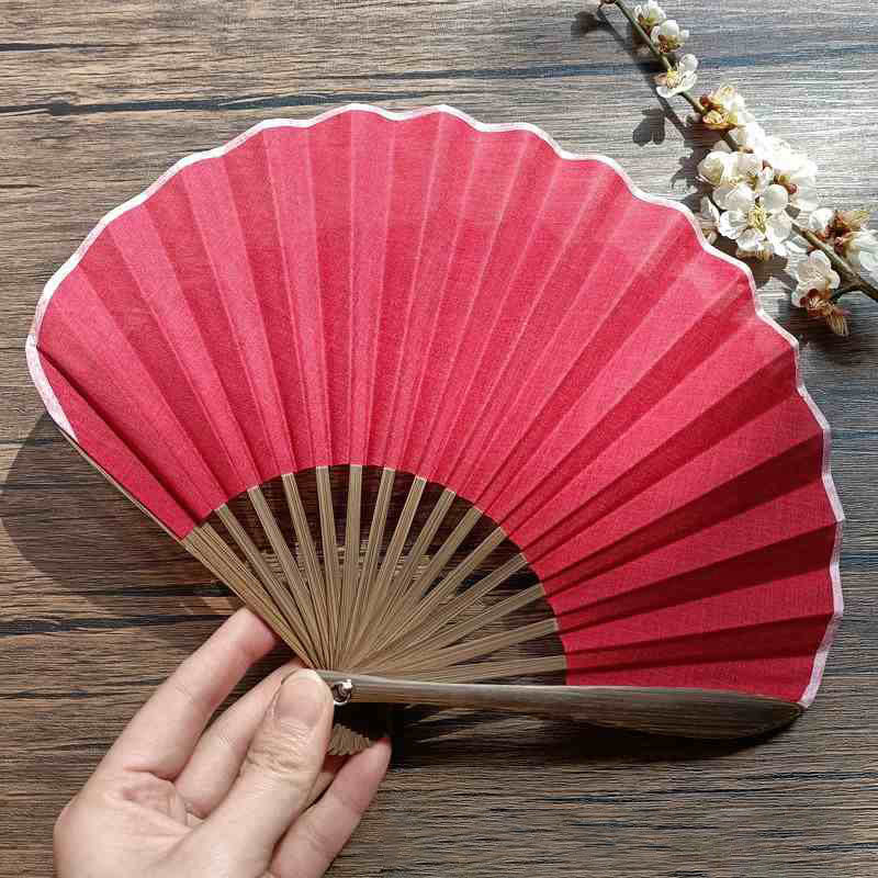 22cm Bamboo Folding Fan | Solid Color Handheld Fan