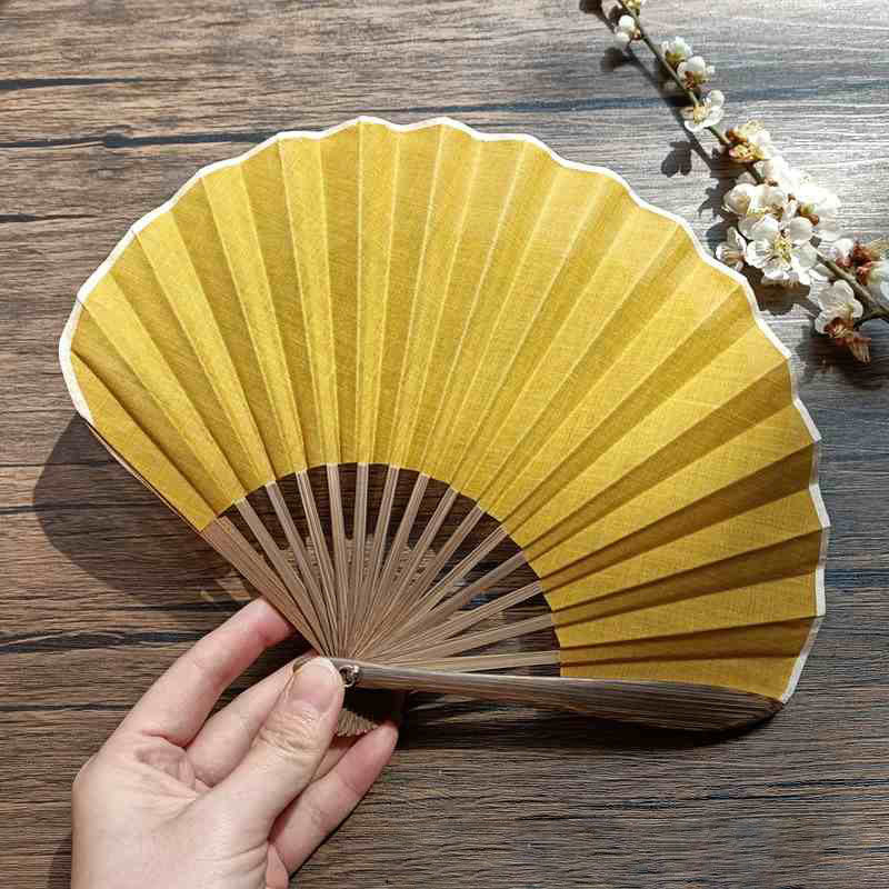 22cm Bamboo Folding Fan | Solid Color Handheld Fan
