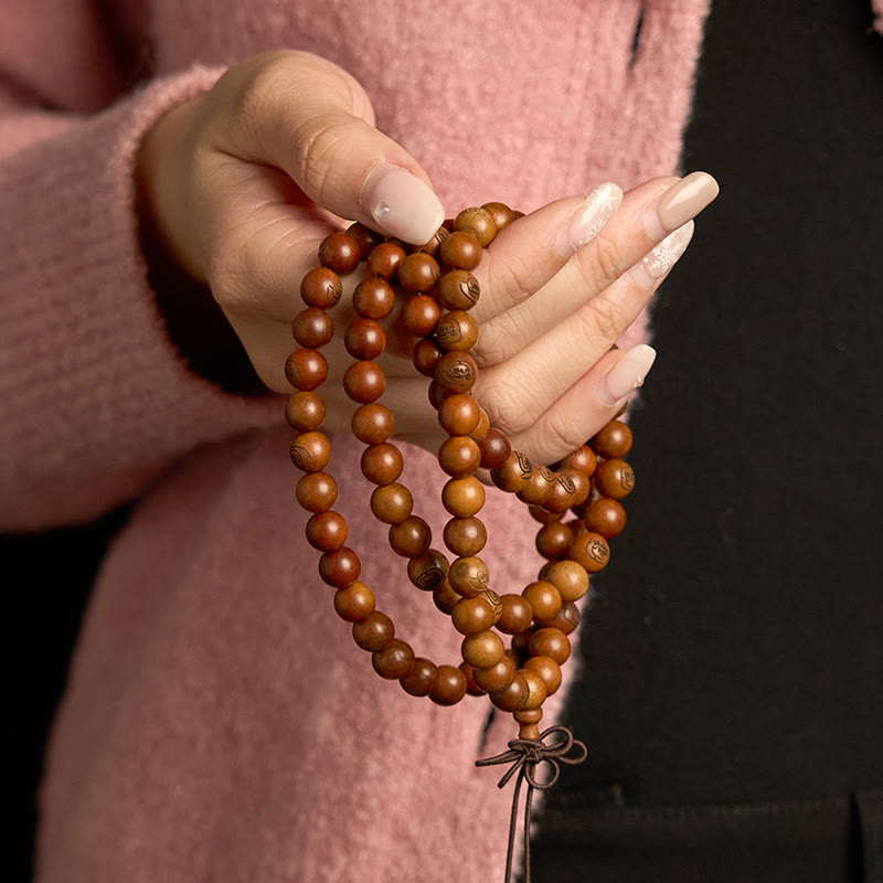 108 Bead Lightning Struck Jujube Wood Mantra Protection Bracelet