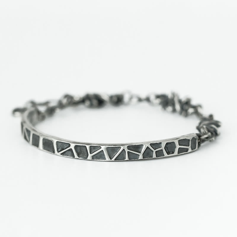 Men's Sterling Silver Protection Bracelet with Hammer & Thorn Design