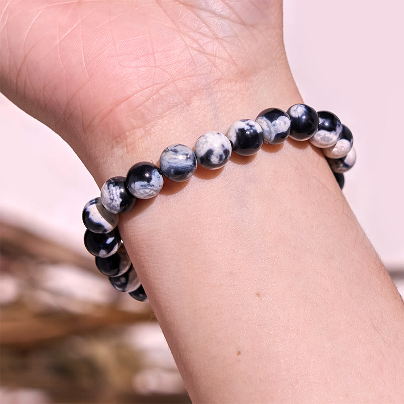 Grounding Obsidian Bracelet Neutral Tone for Balance & Protection