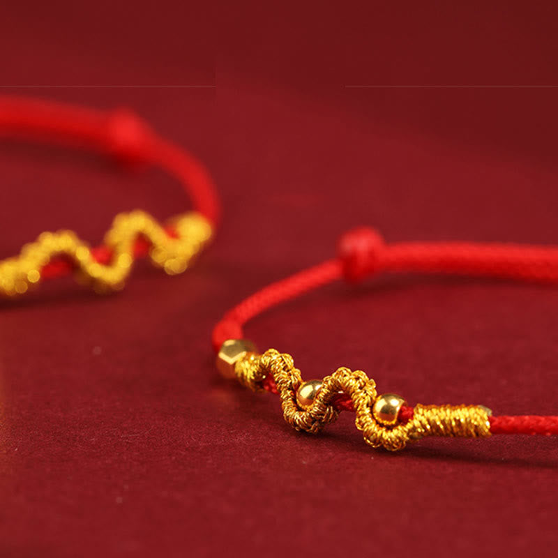 999 Gold Snake Braided Bracelet | Luck & Strength Bracelet