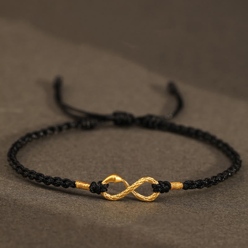999 Gold Snake Eternal Endless Knot Bracelet