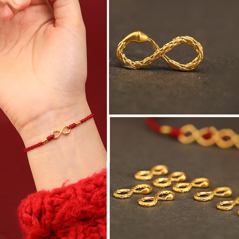 999 Gold Snake Eternal Endless Knot Bracelet