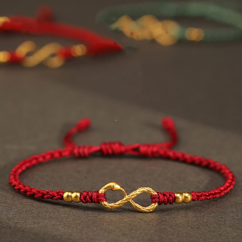 999 Gold Snake Eternal Endless Knot Bracelet