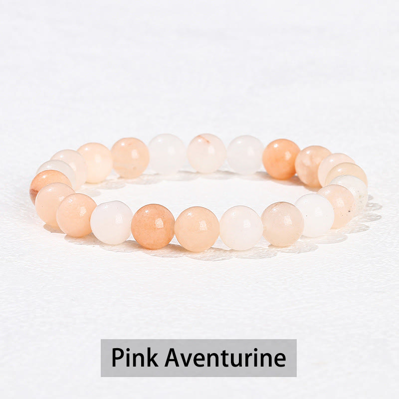 Various Crystal Healing Bracelet with Amethyst, Aventurine & Rose Quartz