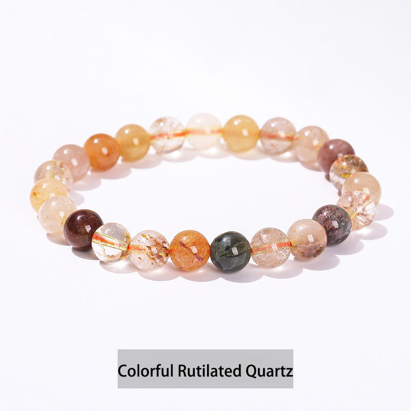 Various Crystal Healing Bracelet with Amethyst, Aventurine & Rose Quartz