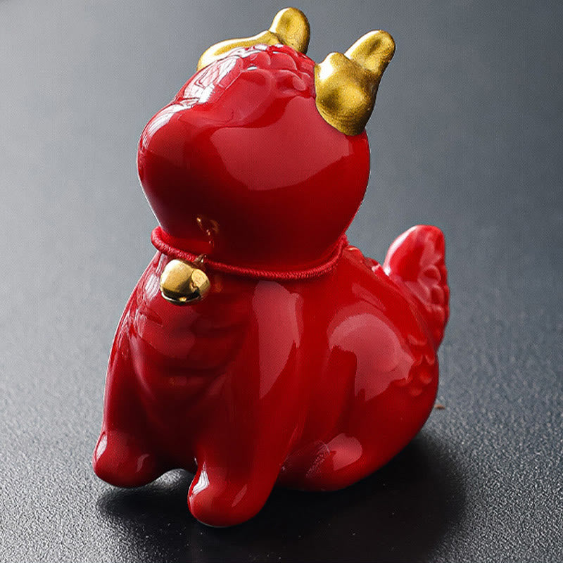 Ceramic Dragon Bell Incense Burner for Meditation & Balance
