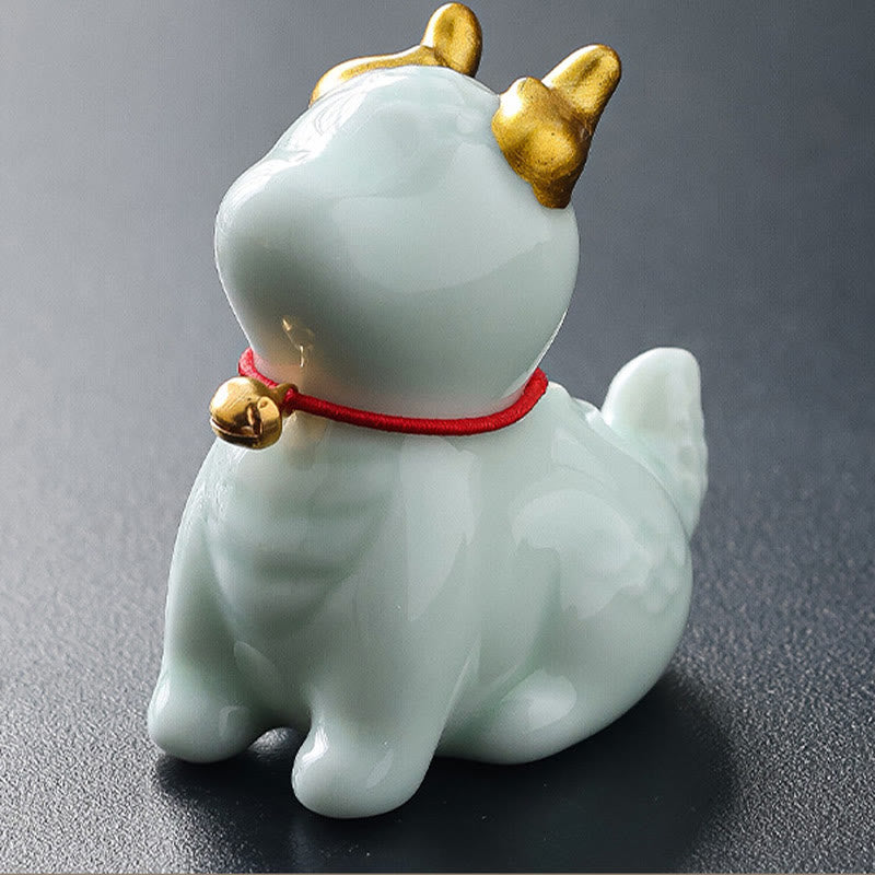 Ceramic Dragon Bell Incense Burner for Meditation & Balance