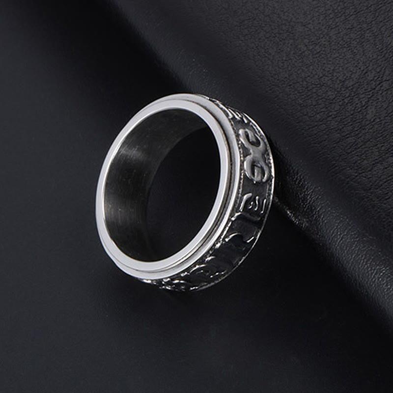 Bague tournante en acier titane Om Mani Padme Hum de 8 mm