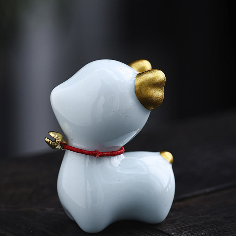 Mini Ceramic Deer Tea Pet Figurine for Spiritual Decor
