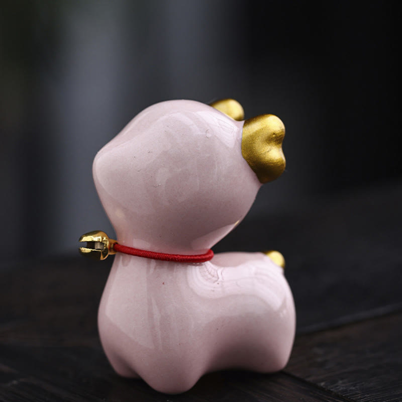 Mini Ceramic Deer Tea Pet Figurine for Spiritual Decor