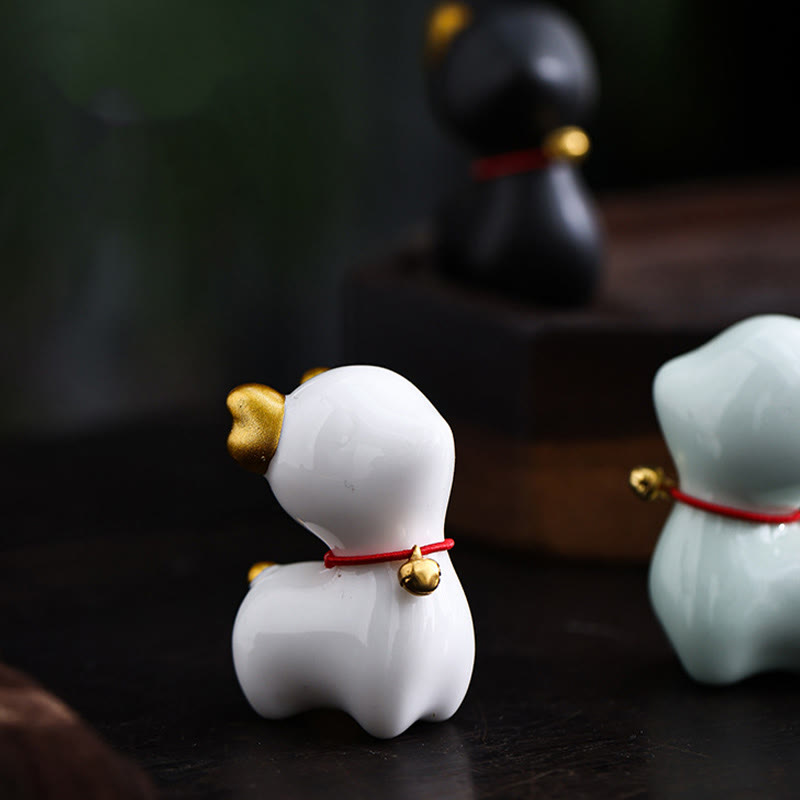 Mini Ceramic Deer Tea Pet Figurine for Spiritual Decor