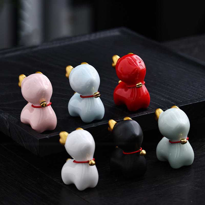 Mini Ceramic Deer Tea Pet Figurine for Spiritual Decor