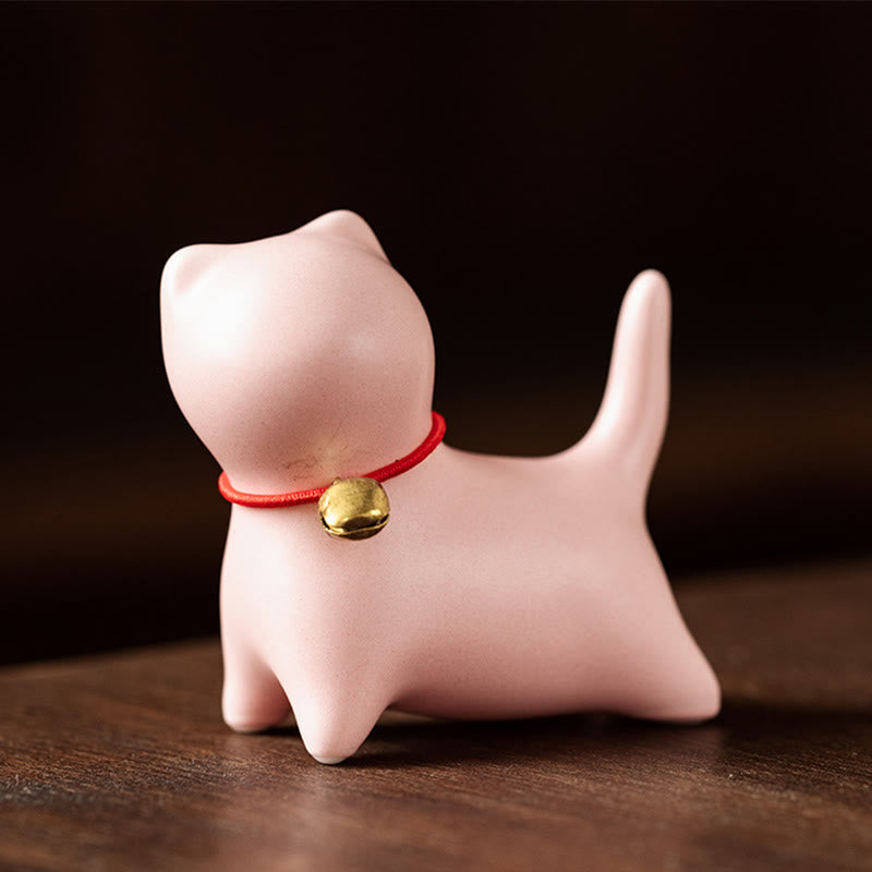 Mini Ceramic Cat Statue Standing or Lying 5cm Figurine Decoration