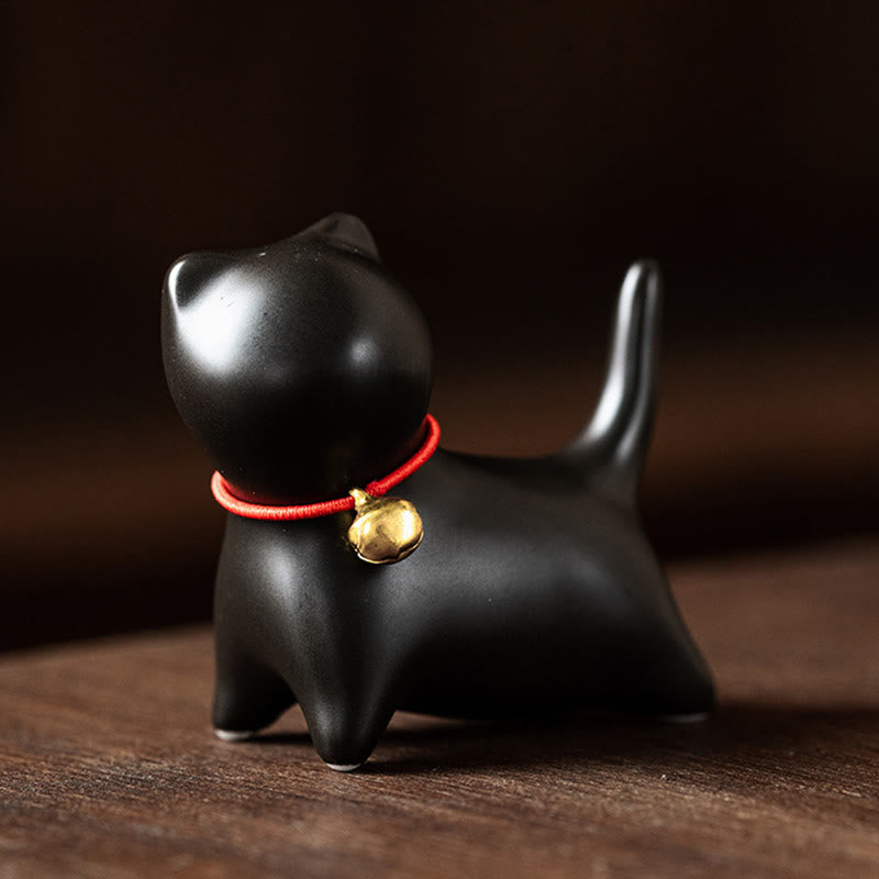Mini Ceramic Cat Statue Standing or Lying 5cm Figurine Decoration