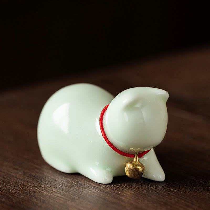 Mini Ceramic Cat Statue Standing or Lying 5cm Figurine Decoration