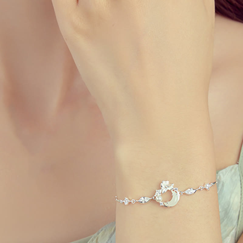 Hetian Jade Sterling Silver Lotus Bracelet 14-18cm Peace Symbol