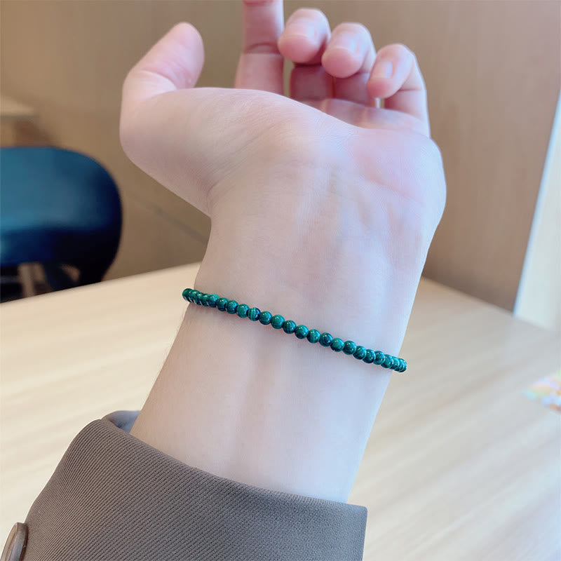 4mm Malachite 14k Gold Anti-Anxiety Bracelet