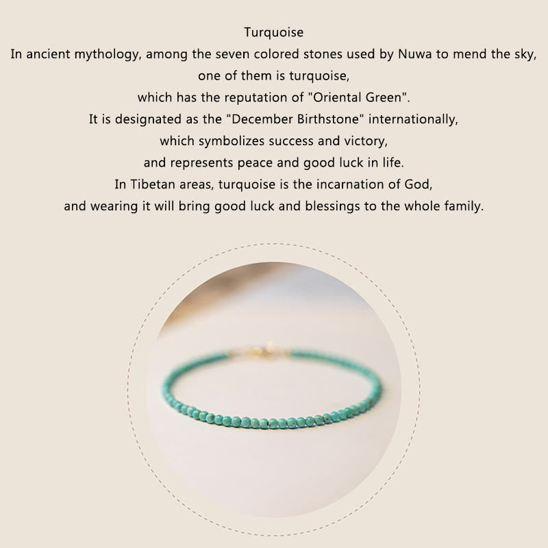 2mm Turquoise & 14k Gold Wisdom Bracelet