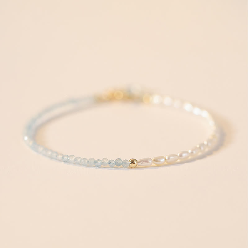 Bracelet Sagesse en Perles Turquoises de 2 mm